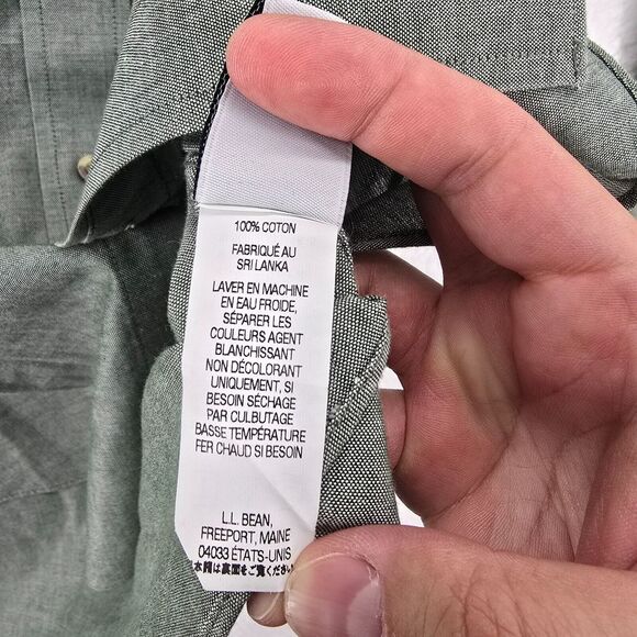 L.L. Bean Slim Fit‎ Mens Shirt Long Sleeve Size Small Regular Color Green - Picture 10 of 16